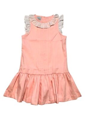 NWOT Southern Sunshine pink drop waist dress with ruffle collar & sleeve 4